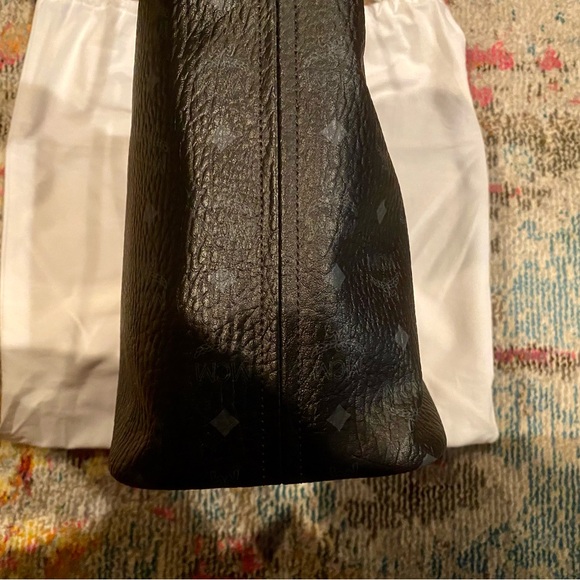MCM Dark Leather Tote with Subtle Pattern - Picture 2 of 6